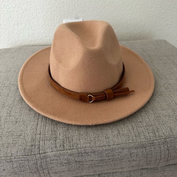 None Accessories - Tan fedora sun hat
